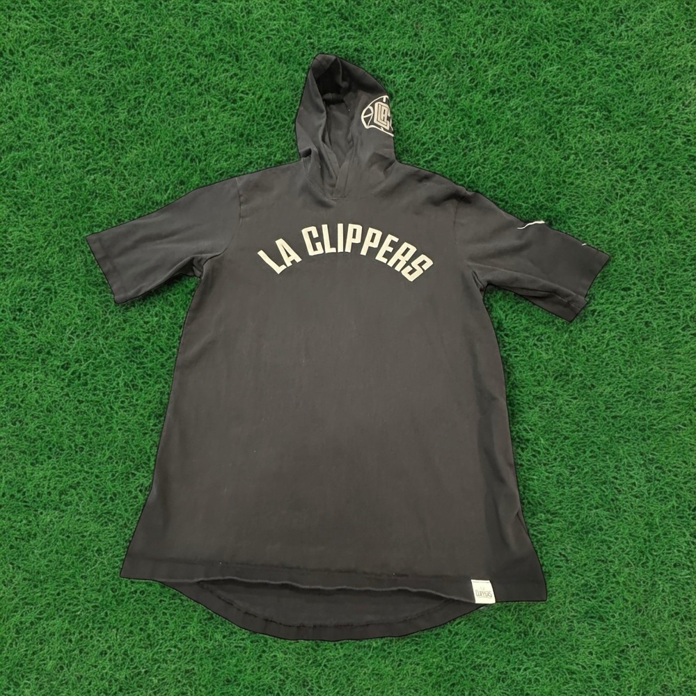 Los Angeles‎ Clippers Hoodie Men's Med Black Nike Tee Pullover Short Sleeve NBA